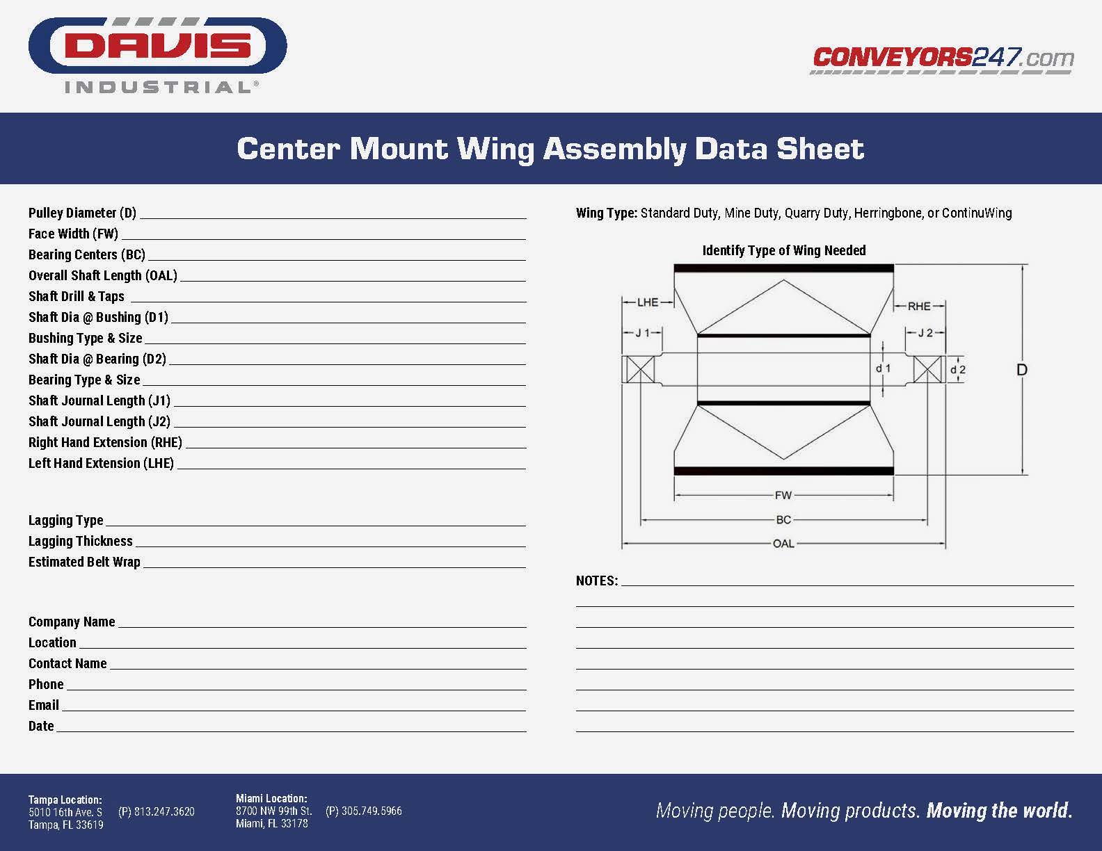 Davis_Center Mount Wing Assembly_Data Sheet