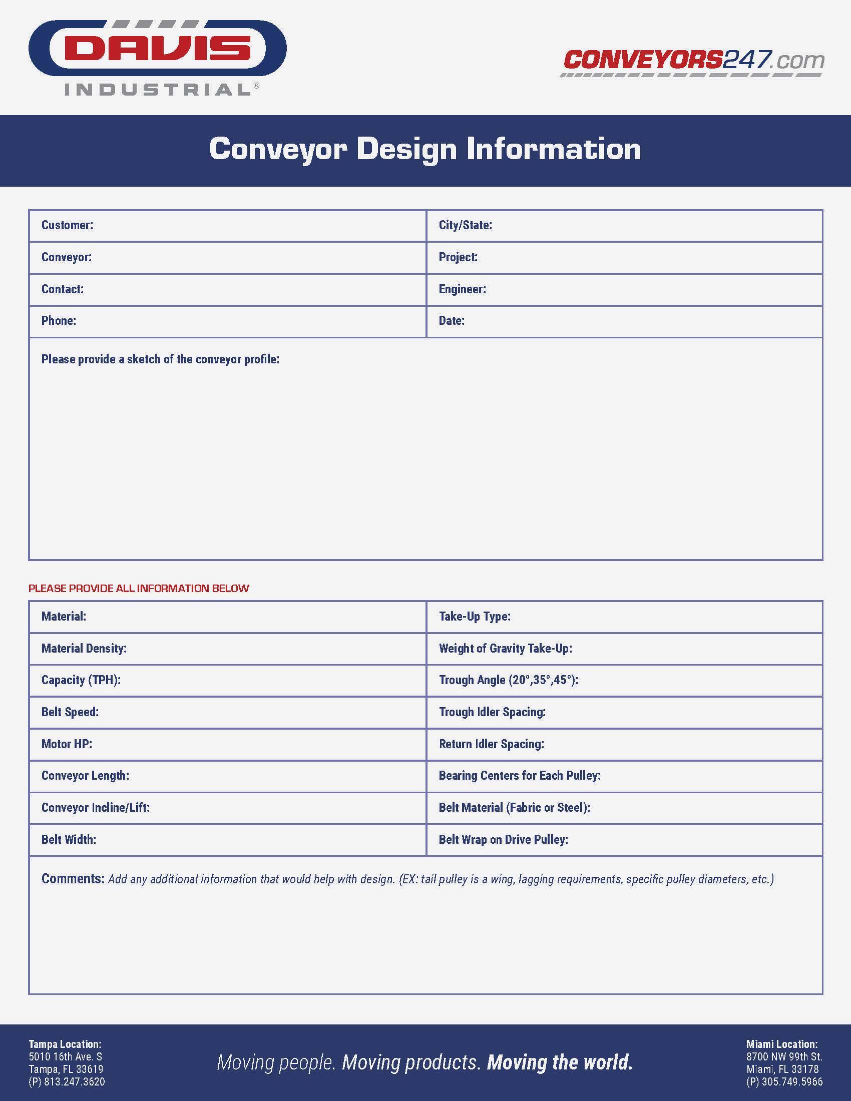 Davis_Conveyor Design Info_Form