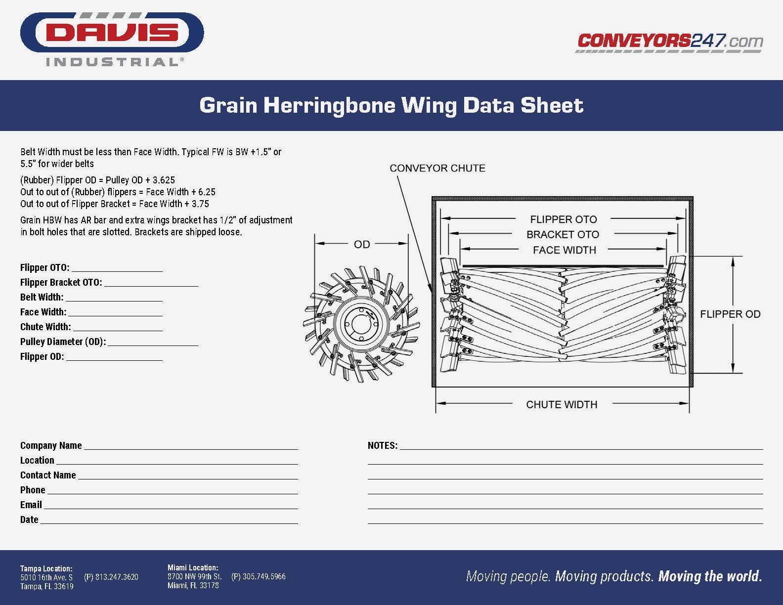 Davis_Grain Wing Pulley Data Sheet