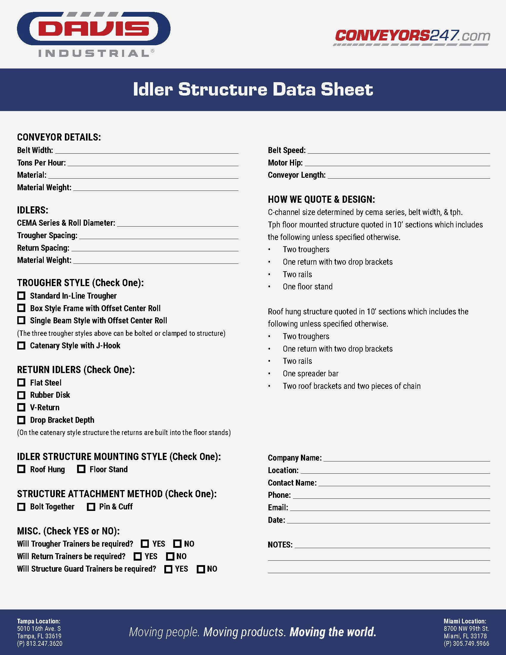 Davis_Idler Structure Data Sheet