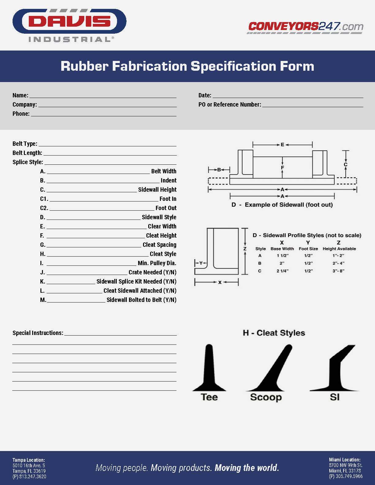 Davis_Rubber Fabrication Specification_Form