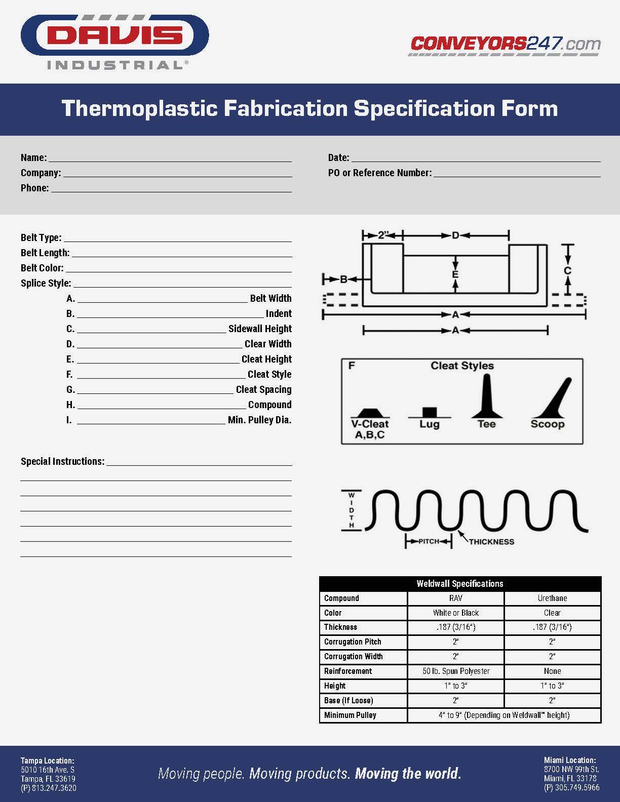 Davis_Thermoplastic Fabrication Specification_Form